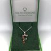 Silver celtic initial F pendant with rose gold plated trinity detail 18″ chain - Image 2