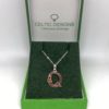 Silver celtic initial Q pendant with rose gold plated trinity detail 18″ chain - Image 2