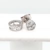 9ct White Gold Halo Diamond Earrings - Image 4
