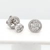 9ct White Gold Halo Diamond Earrings - Image 5