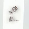 9ct White Gold Halo Diamond Earrings - Image 6