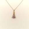 9ct Synthetic Amethyst In Cz Triangle & Chain - Image 2