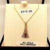 9ct Synthetic Amethyst In Cz Triangle & Chain - Image 3