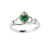 House of Lor Claddagh Heart Green Stone Ring H20040