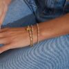 Chlobo Mixed Metal Curved Feather Bracelet GMBCFB2567 - Image 4
