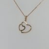 9ct Double Heart Pendant & Chain - Image 2