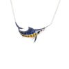 Sterling Silver Blue/Yellow Enamel Marlin Fish Necklace OC605 - Image 2