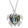 Turtle Necklace Adorned With White Crystals OC23