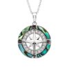 Abalone Compass Necklace with Aqua Crystals OC176