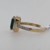 9ct Rectangular Emerald & Cz Dress Ring - Image 3