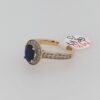 9ct Oval Sapphire & Cz Dress Ring - Image 2