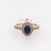 9ct Oval Sapphire & Cz Dress Ring