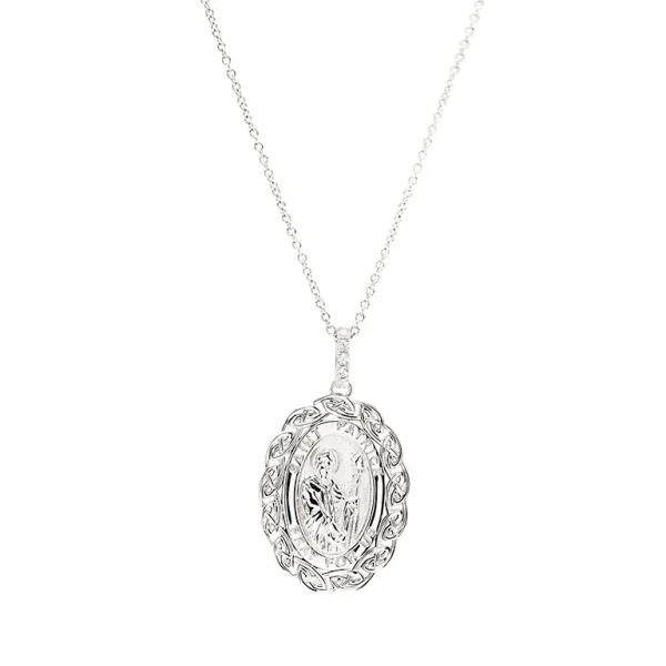 Sterling Silver Celtic Miraculous St. Patricks Medal Necklace - Image 3