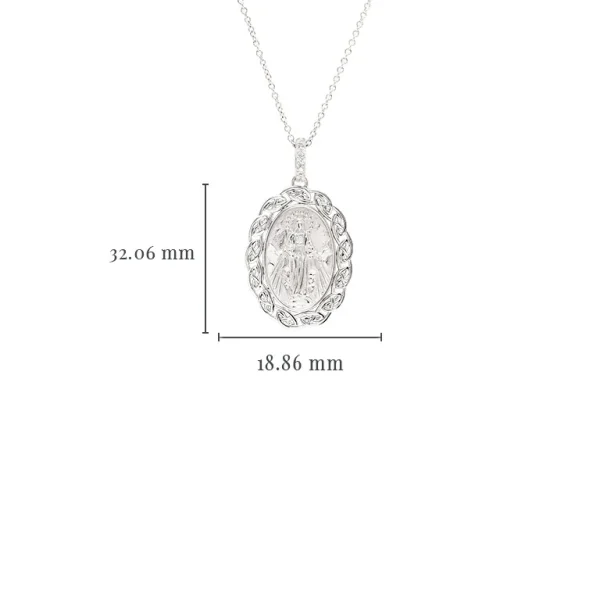 Sterling Silver Celtic Miraculous Medal Necklace SP004 - Image 4