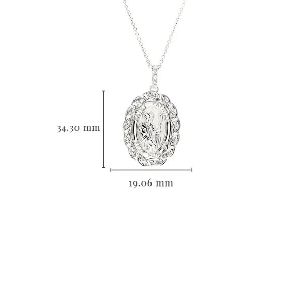 Sterling Silver Celtic Miraculous St. Patricks Medal Necklace - Image 4