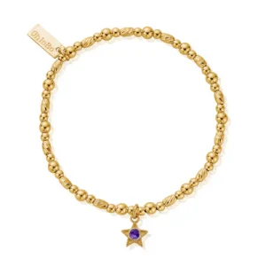 Chlobo February Birthstone Gold Plated Bracelet