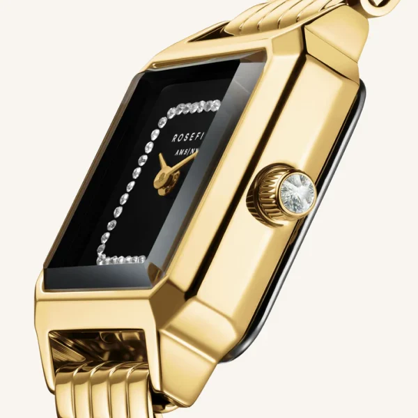 Rosefield Boxelle Black Crystals Frame Watch BBGSG-B09 - Image 4