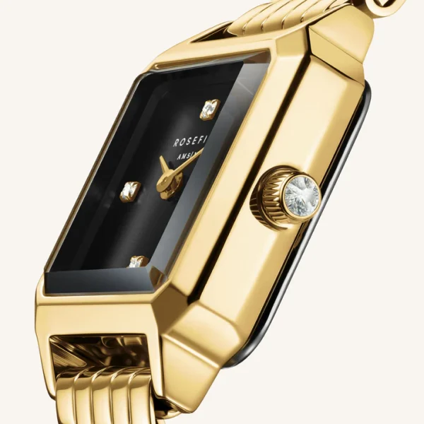 Rosefield Boxelle Black Crystals Watch BBGSG-B08 - Image 4