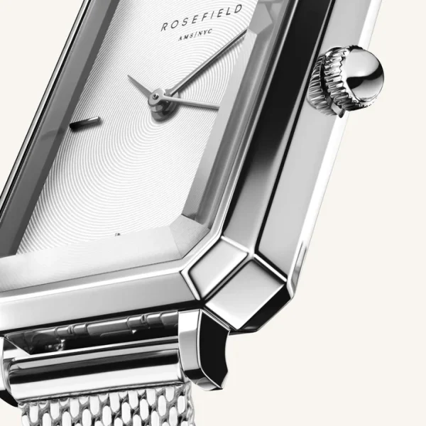 Rosefield Octagon XS Mesh Silver Watch OWSMS-O74 - Image 4