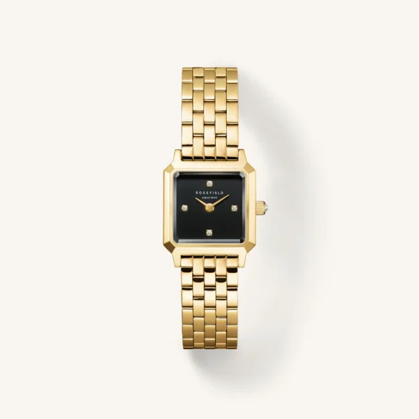 Rosefield Boxelle Black Crystals Watch BBGSG-B08