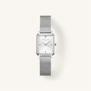 Rosefield Octagon XS Mesh Silver Watch OWSMS-O74