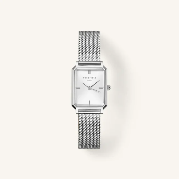 Rosefield Octagon XS Mesh Silver Watch OWSMS-O74