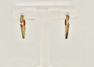 9ct Cubic Zirconia Triangular Style Hoop Earrings