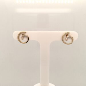 9ct Yellow Gold Cubic Zirconia Swirl Stud Earrings