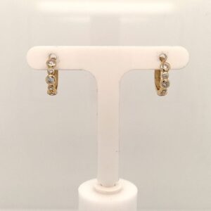 9ct Yellow Gold Cubic Zirconia Hoop Earrings