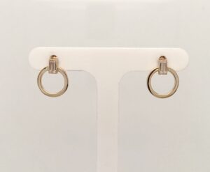 9ct Yellow Gold Cubic Zirconia Circle Stud Earrings