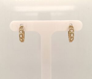 9ct Yellow Gold Chain Style Hoop Earrings