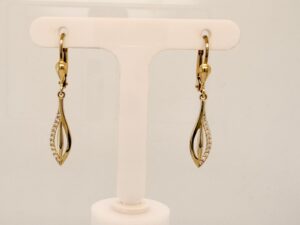 9ct Cubic Zirconia German Wire Earrings