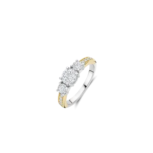 Ti Sento Classic Triple Zirconia Ring 12044ZY