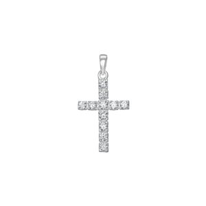 Sterling Silver Cz Cross with 18” chain SP037A