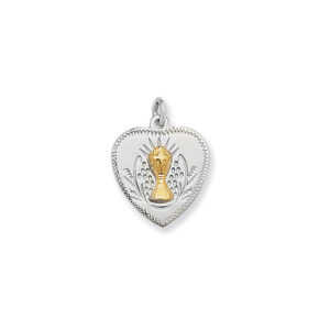 Sterling Silver Heart Communion Medal SP576B
