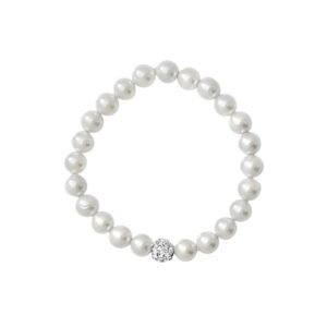 Synthetic Pearl Bracelet with Cz Bead SBR088A