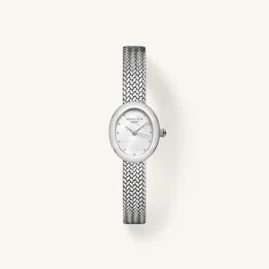 Rosefield Mini Oval Silver Watch MWSMS-M05