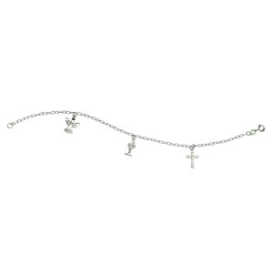 Sterling Silver Communion Charm Bracelet CP111316