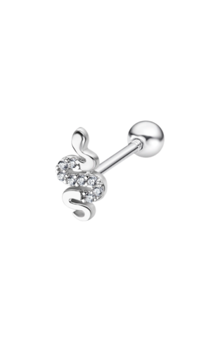 Lotus Snake Cz Helix Earring LP3375-9/1