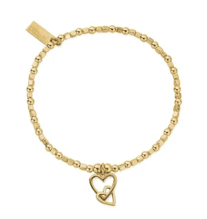 ChloBo Mini Cube Interlocking Love Heart Bracelet GBCFB1069