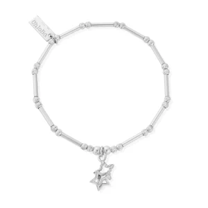 ChloBo Dainty Moon Cut Sparkle Interlocking Star Bracelet SBMCTN3406