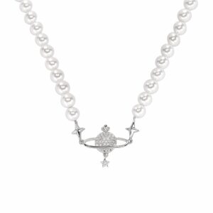 Sterling Silver Noriko Orb & Pearl Necklace NN21305