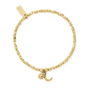 Chlobo Mini Cube Dainty Moon & Sun Bracelet GBCFB1097
