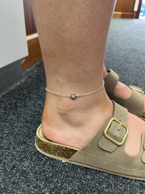 Sterling Silver Flower Anklet