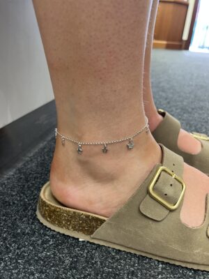 Sterling Silver Multi-Star Anklet