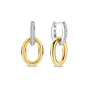 Ti Sento Classic Soft Oval Zirconia Hoops 78015ZY