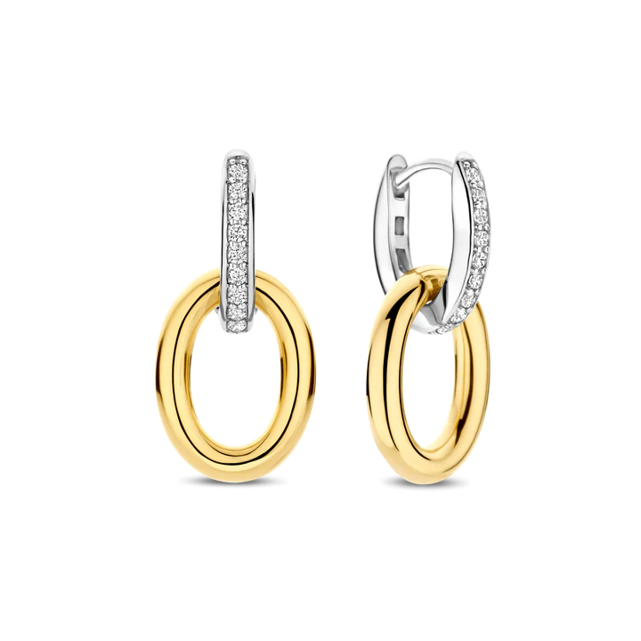 Ti Sento Classic Soft Oval Zirconia Hoops 78015ZY