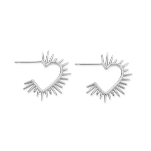 Chlobo Heart Ray Hoop Earrings SEH3598