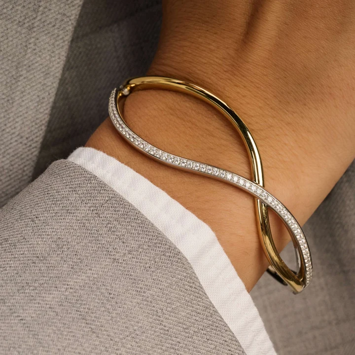 Ti Sento Organic Open Zirconia Bangle 23101ZY - Image 2