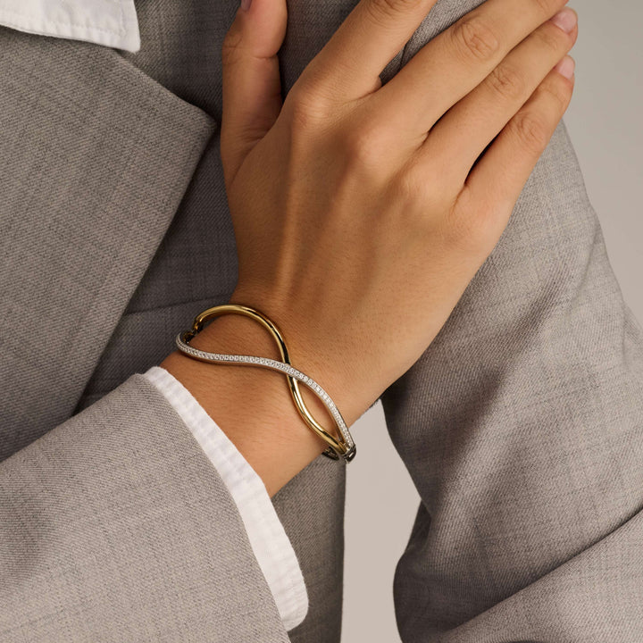 Ti Sento Organic Open Zirconia Bangle 23101ZY - Image 3